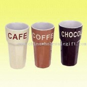 Two-Tone Mugs Decorated with Colored Words Logo images