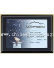 Elegante Negro Glass Plaque Certificado images