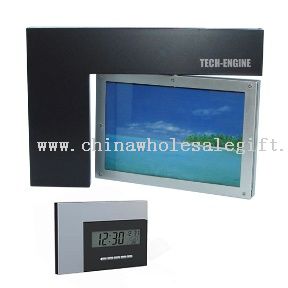 Revolving Photo Frame with LCD Clock