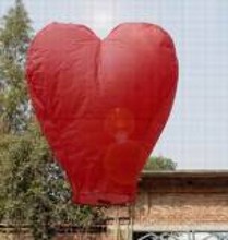 Red Heart Shape Sky Lantern and Water Lantern images