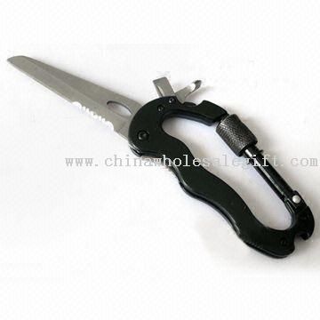 Aluminum Carabiner with Knife and Whistle
