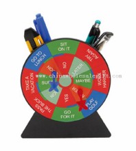 Pen holder with dart game images