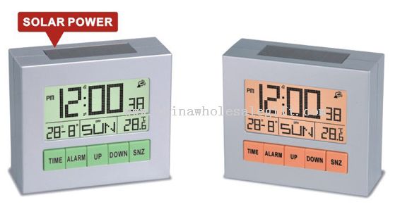 الساعة الشمسية الطاقة LCD