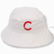 Brushed Cotton Twill Bucket Hat with Sewn Eyelets on Each Side images