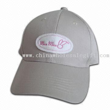 100% Organic Cotton Baseball Cap, Front with Patch Embroidery