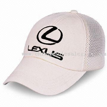 6-panel Golf Cap with Back Panel in Mesh for Summer Fit