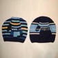 Varsity Striped Knit Cap and Gloves Set Made of Acrylic Yarn small picture