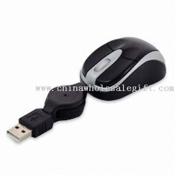 Bærbar mus for bærbar PC med uttrekkbar USB-kabel