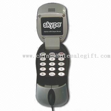USB Skype Mouse Phone with 800dpi Optical Sensor, Built-in Speaker and Earphone