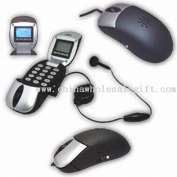 USB VoIP Phone Mouse, Supports Skype Speed Dialing Function and PC-to-PC Operation