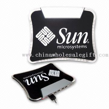 LED Flashlight Mouse Pad with Four-port USB Hubs, Logo Printing Services are Available