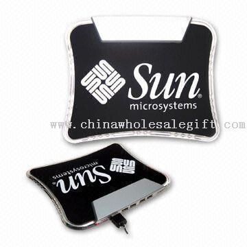 LED-Taschenlampe Mouse-Pad mit Vier-Port USB Hub, Logo Printing Services sind verfügbar