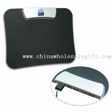 Mouse Pad com luz de LED de iluminante e quatro portas USB 2.0 Hub