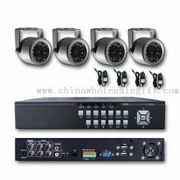 Waterproof Security Camera Kit with 1/4-inch Sharp CCD Image Sensor and 15m LED Distance