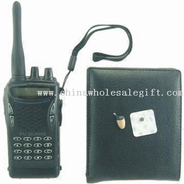 Spy mikro Wireless induktif Earpiece Kit dengan Walkie-talkie dan dompet pemancar