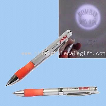 LED Logo Projector Pen Made of Rubber and Metal