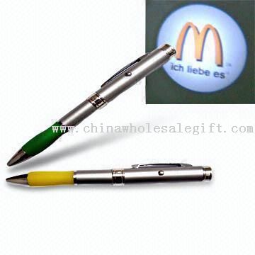 Długopis projektor LED z miękkiej gumy baryłkę