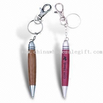 Wooden Pen with Keychain, Customized Designs and Logos are Accepted