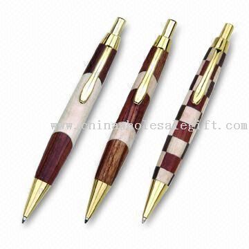 Wooden Pen with Metal Clip, Made of Rose Wood