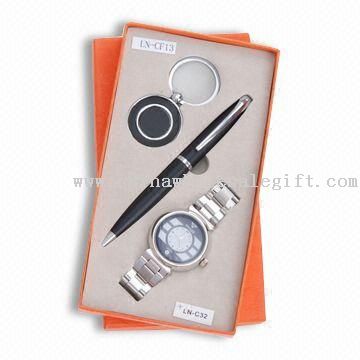 3 db-os labda Watch/toll/kulcstartó levélpapír Gift Set, kést, és egyéb elemek állnak.