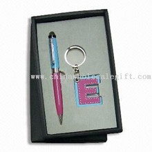 Duas peças de papelaria Gift Set inclui bola caneta e porta-chaves, qualquer combinação é Availabe images