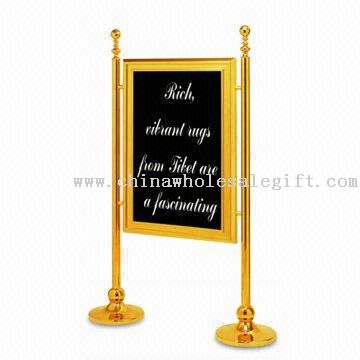 Information Stand/Sign Board with Mirror and Gold Plating, Suitable for Restaurants and Hotels