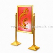 Menu/Information Stand with Gold Plating Finish, Made of Stainless Steel and Steel Iron images