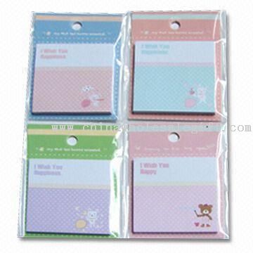 Post-it-Pad/Sticky Notepads with Hang Card, Die Cutting and 4-color Printing