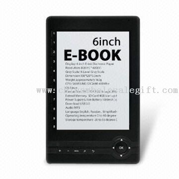 E-book Reader with 6.0-inch E-ink Display and 4-level or 8-level Gray Scale