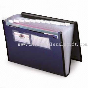 Portfolio Briefcase with Buckle Closure and 12 Inside Pockets, Made of PP, Plastic Handle