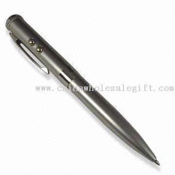 7-in-1 Pen promotionnelles avec pointeur laser rouge et LED Light, mesure 1,3 x 13.8cm