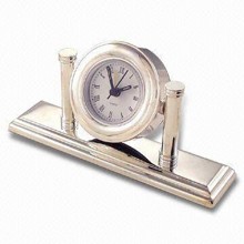Pilier Quartz Table/Alarm Clock, Logos personnalisés sont bienvenue, mesures 197 x 95 x 50 mm images