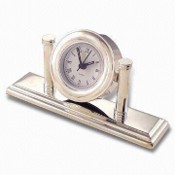 Pillar Quartz Table/Alarm Clock, Customized Logos are Welcome, Measures 197 x 95 x 50mm images