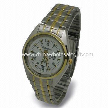 Men Watch with Stainless Steel Case and Bracelet, IPG Plating, Japanese Movement