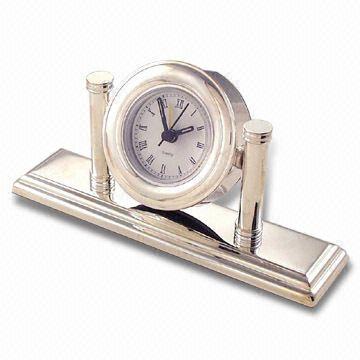 Pillar Quartz Table/Alarm Clock, Customized Logos are Welcome, Measures 197 x 95 x 50mm