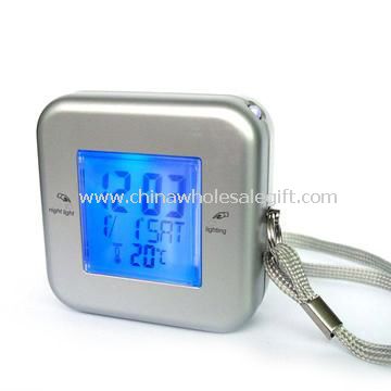 Reisen-Uhr mit Countdown-Timer, Taschenlampe und optionale Einbrecher Sicherheitsfunktionen