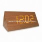 LED zegar, wykonane z drewna, laserowego grawerowania Logo jest dostępne small picture