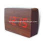 LED Wooden Wall Clock with Laser Engrave Logo, Works with Adapter small picture