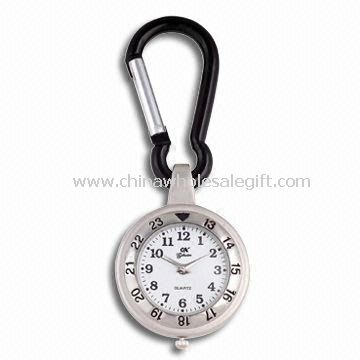 Three-hand Quartz Analog Pocket Watch with Alloy Case and Buckle