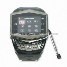 Quad-band Watch Phone, Supports FM, Camera Bluetooth and MP3/MP4 Player images