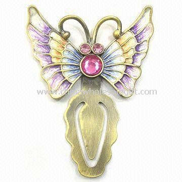 Classic Butterfly Paper Clip/Bookmark, Made of Copper and Metal-alloy