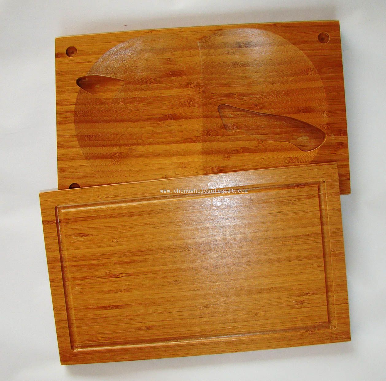 Bamboo Cutting Board with Knife Holder