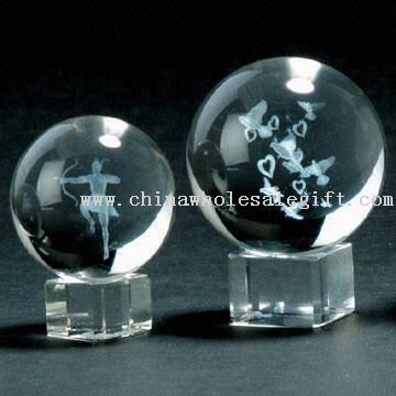 Laser-terukir bola kristal, tersedia dalam desain disesuaikan
