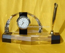 Crystal Clock& Watch with Pen Holder images
