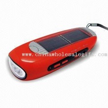 Solar Radio Linterna con 3 piezas ultra brillante LED Indicador de carga y de images