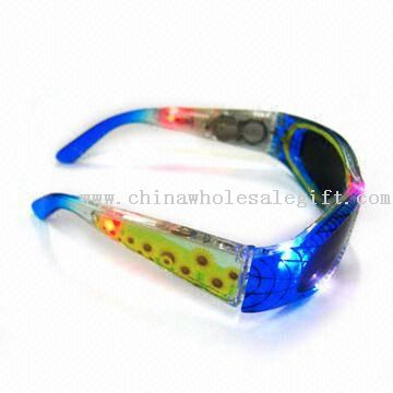 Flashing Sunglasses with 12 LED Lights, Suitable for Children, Customized Logos Available