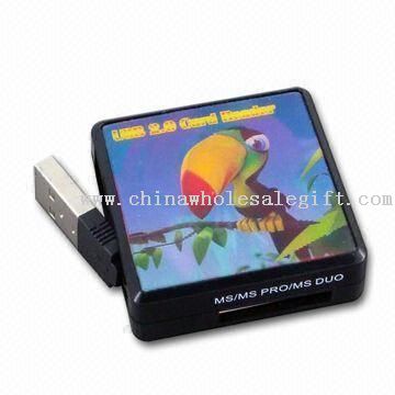 Color Card Reader, Supports SD, SDHC, Mini SD, MMC, RS-MMC, MS, MS Duo, and MS Pro Duo