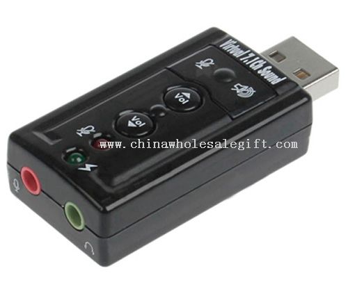 USB 7.1 lydkort med mikrofoninngang, volum, dempingen, C-Media Chip