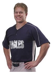 Adult Diamond-Core Full Button Baseball Jersey con inserciones de malla lateral