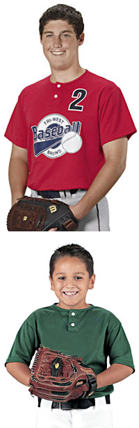 Nasze podstawowe dwa przycisk Baseball Jersey w dla dorosłych i młodzieży